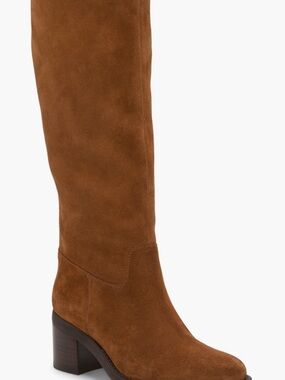 Vince Camuto Cognac Suede Knee-High Block Heel Boots